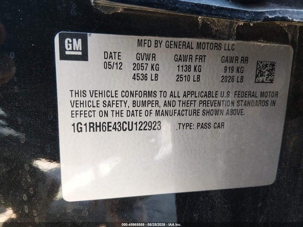 1G1RH6E43CU122923 2012 CHEVROLET VOLT photo no. 9