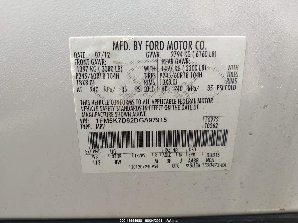 1FM5K7D82DGA97915 2013 FORD EXPLORER photo no. 9