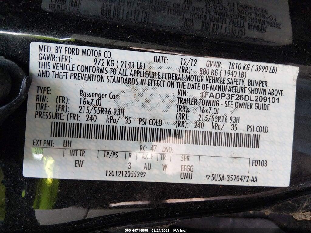 1FADP3F26DL209101 2013 FORD FOCUS photo no. 9