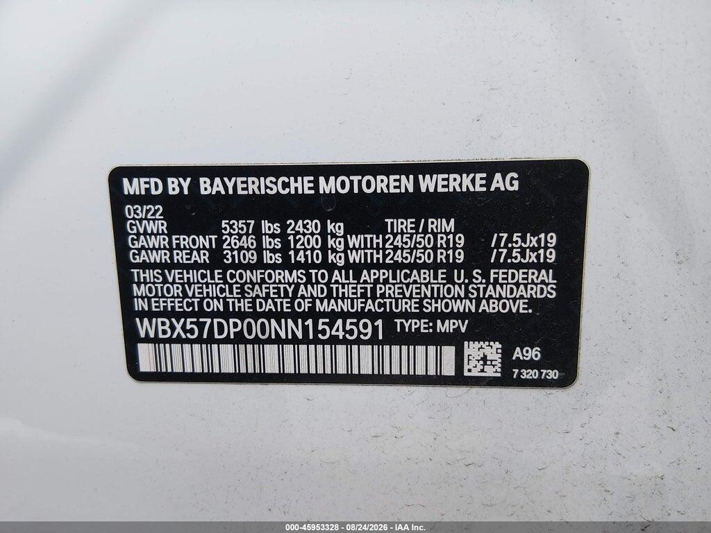 WBX57DP00NN154591 2022 BMW X3 photo no. 9
