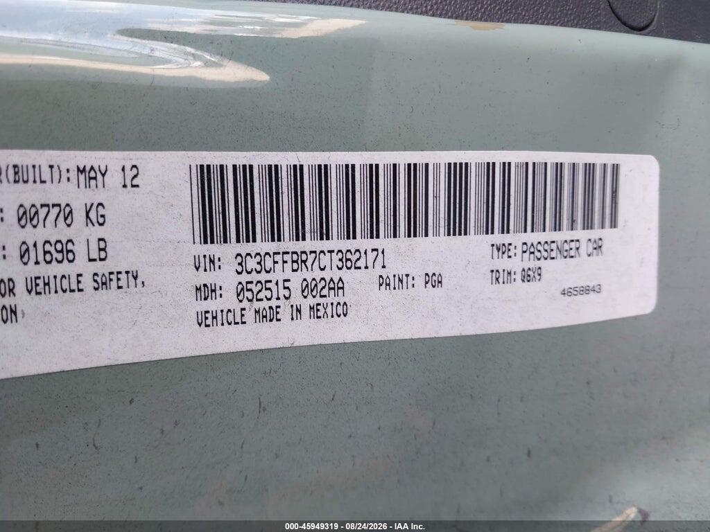 3C3CFFBR7CT362171 2012 FIAT 500 photo no. 9