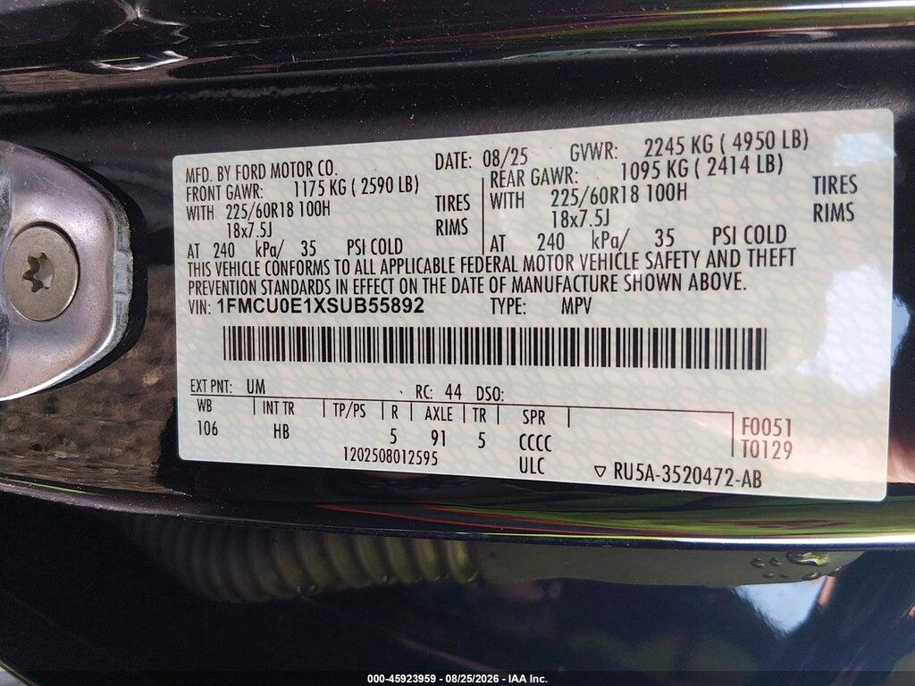 1FMCU0E1XSUB55892 2025 FORD ESCAPE photo no. 9