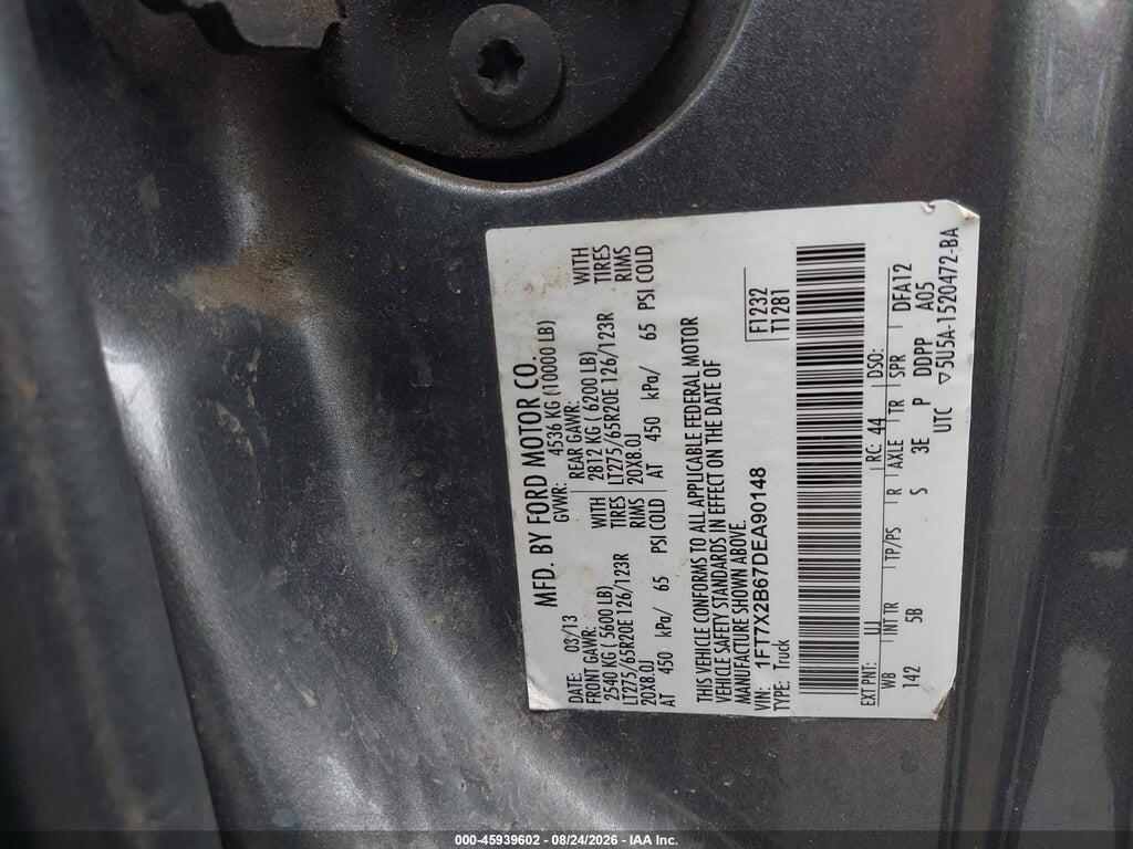 1FT7X2B67DEA90148 2013 FORD SUPER DUTY F-250 SRW photo no. 9
