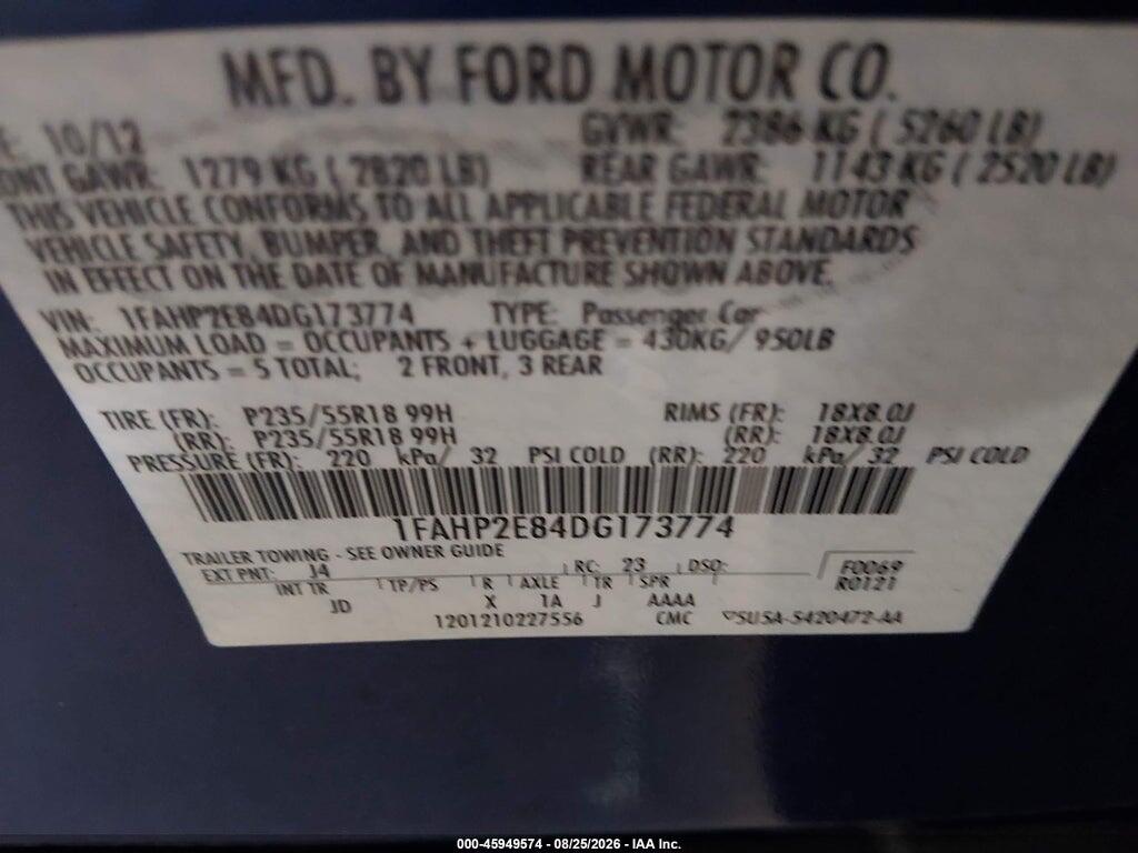 1FAHP2E84DG173774 2013 FORD TAURUS photo no. 9