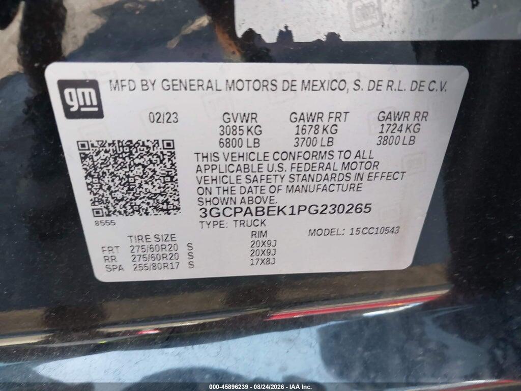 3GCPABEK1PG230265 2023 CHEVROLET SILVERADO 1500 photo no. 9