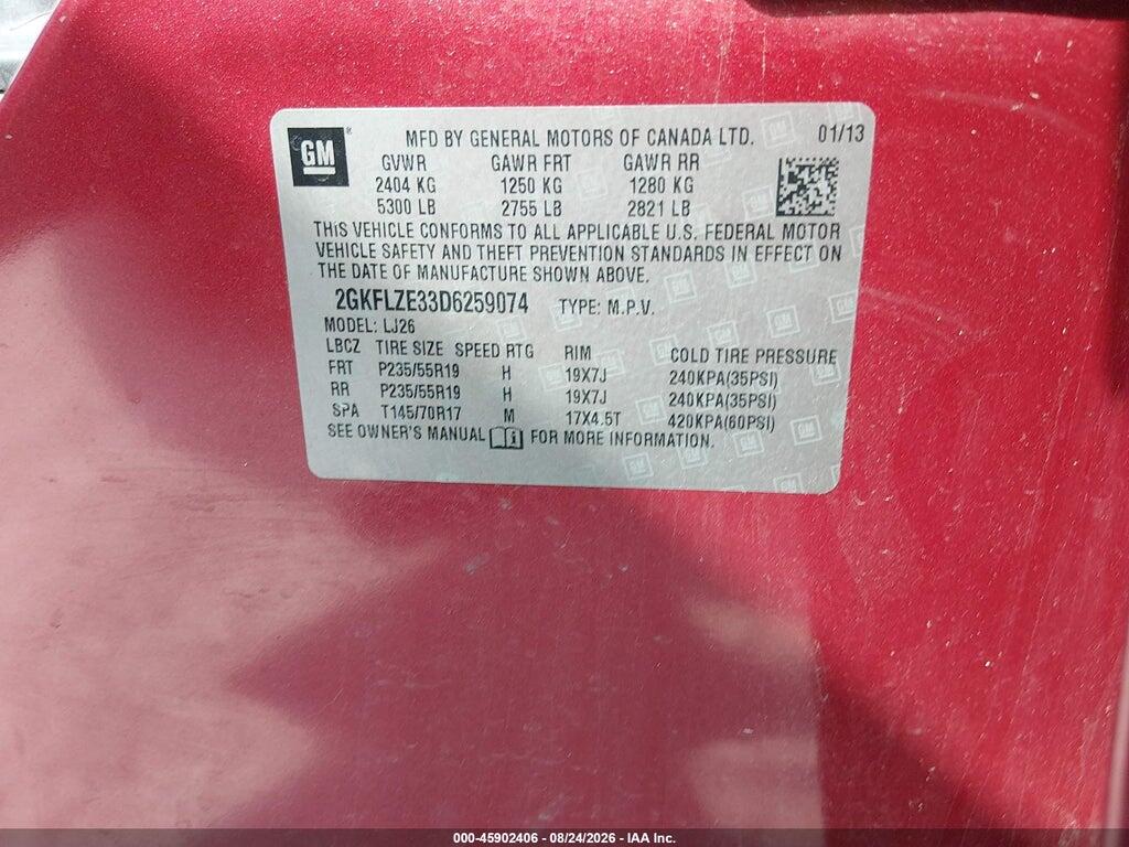 2GKFLZE33D6259074 2013 GMC TERRAIN photo no. 9