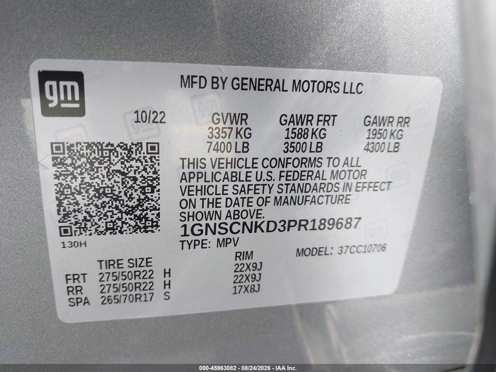 1GNSCNKD3PR189687 2023 CHEVROLET TAHOE photo no. 9