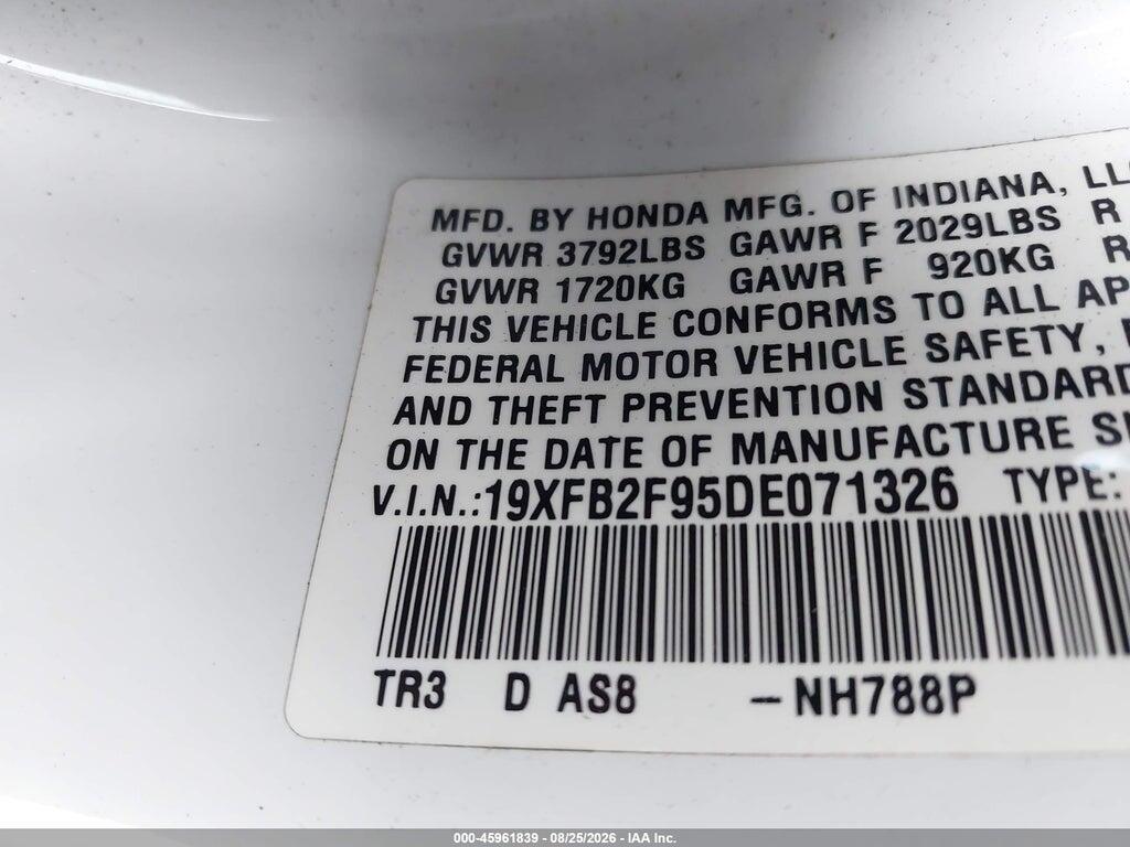 19XFB2F95DE071326 2013 HONDA CIVIC photo no. 9