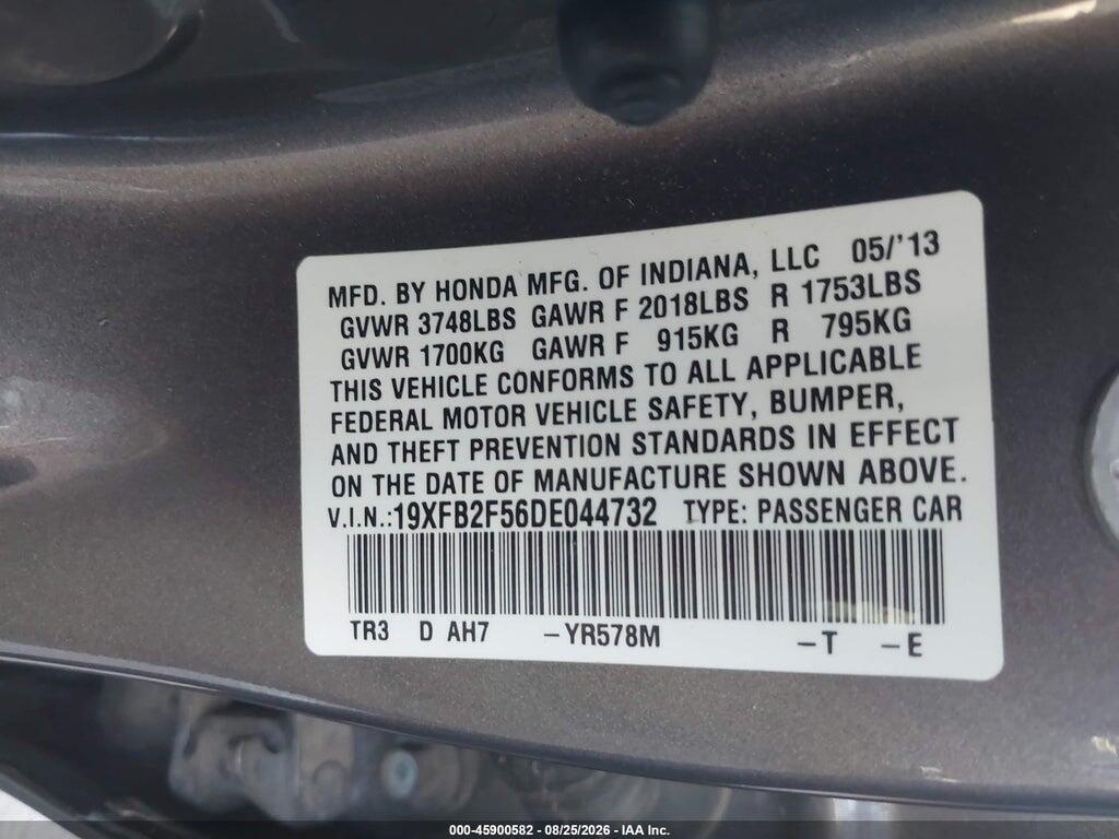 19XFB2F56DE044732 2013 HONDA CIVIC photo no. 9