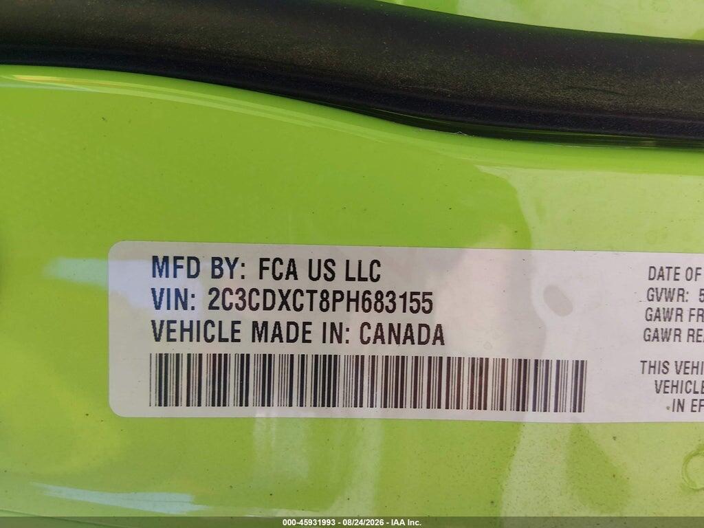2C3CDXCT8PH683155 2023 DODGE CHARGER photo no. 9