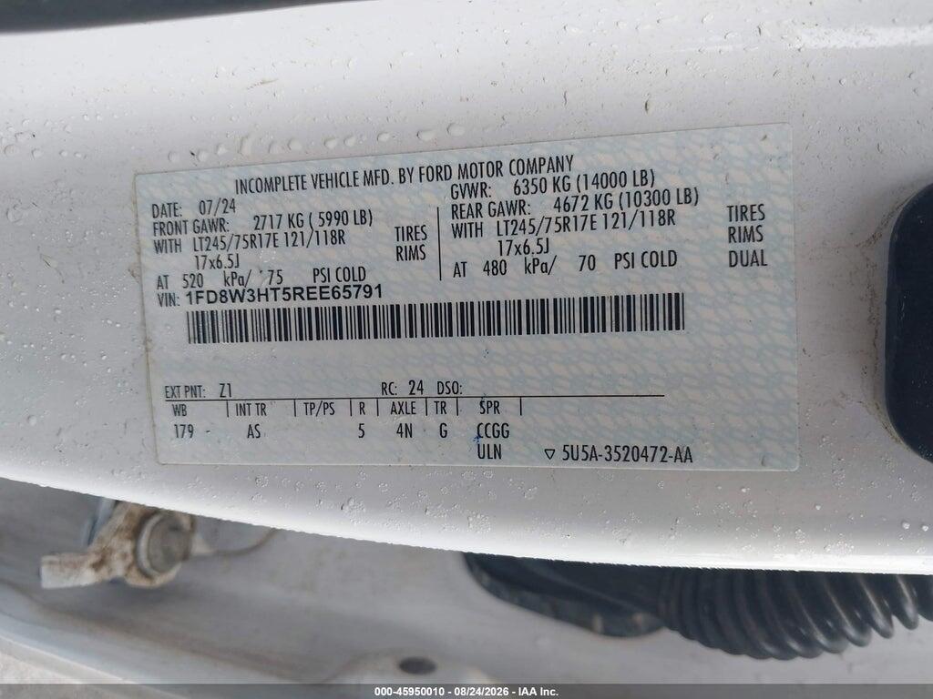 1FD8W3HT5REE65791 2024 FORD F-350 CHASSIS photo no. 9