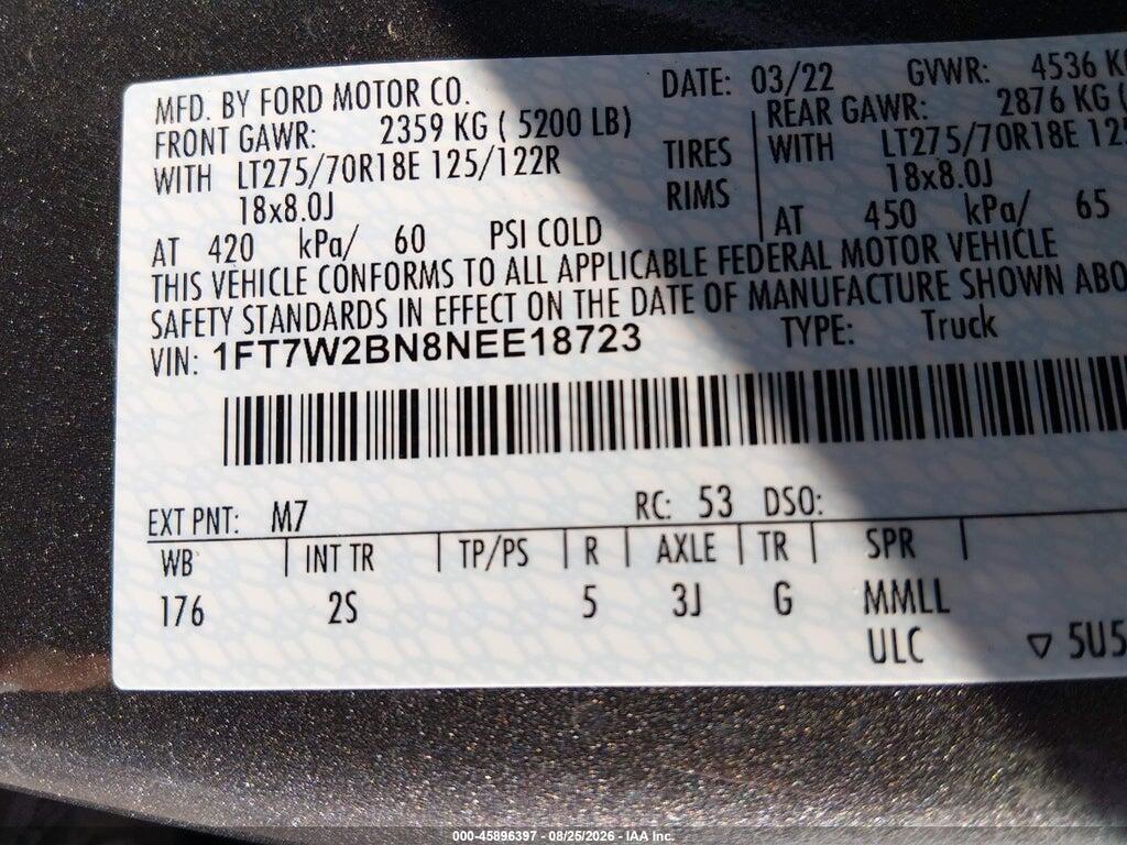 1FT7W2BN8NEE18723 2022 FORD F-250 photo no. 9