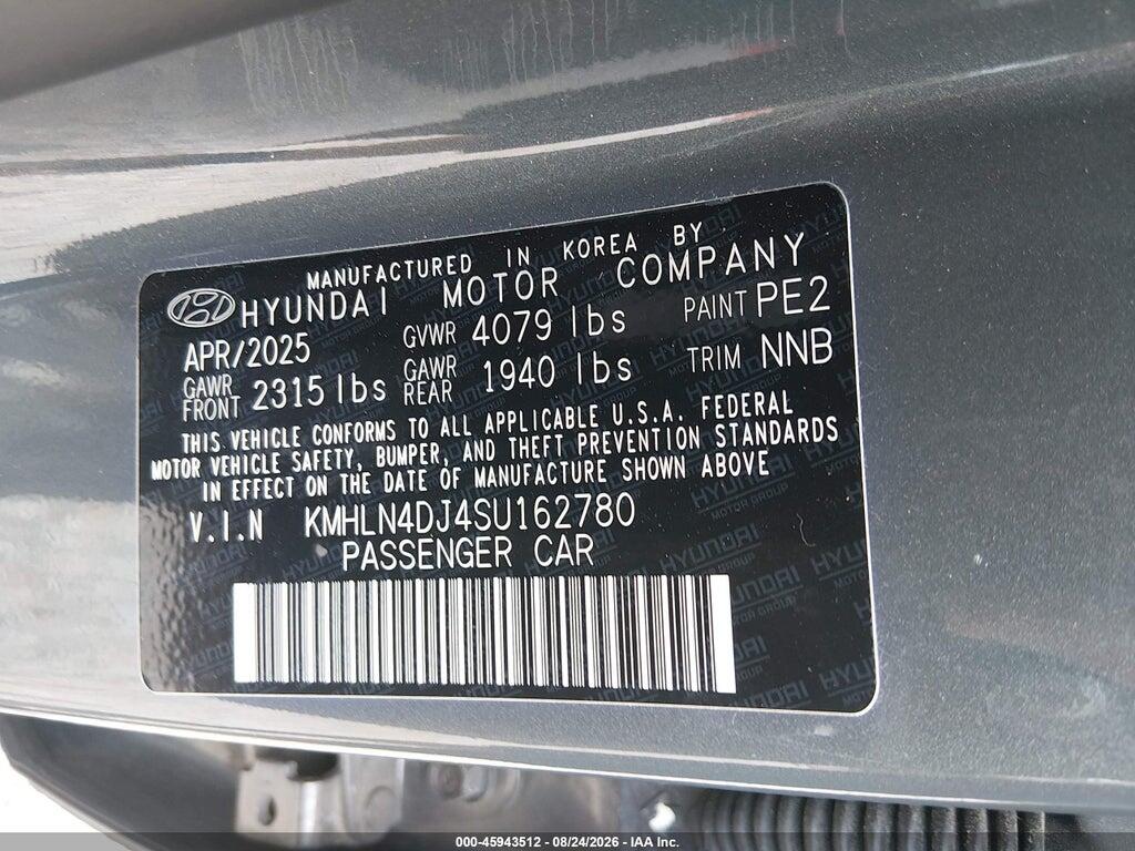 KMHLN4DJ4SU162780 2025 HYUNDAI ELANTRA HYBRID photo no. 9