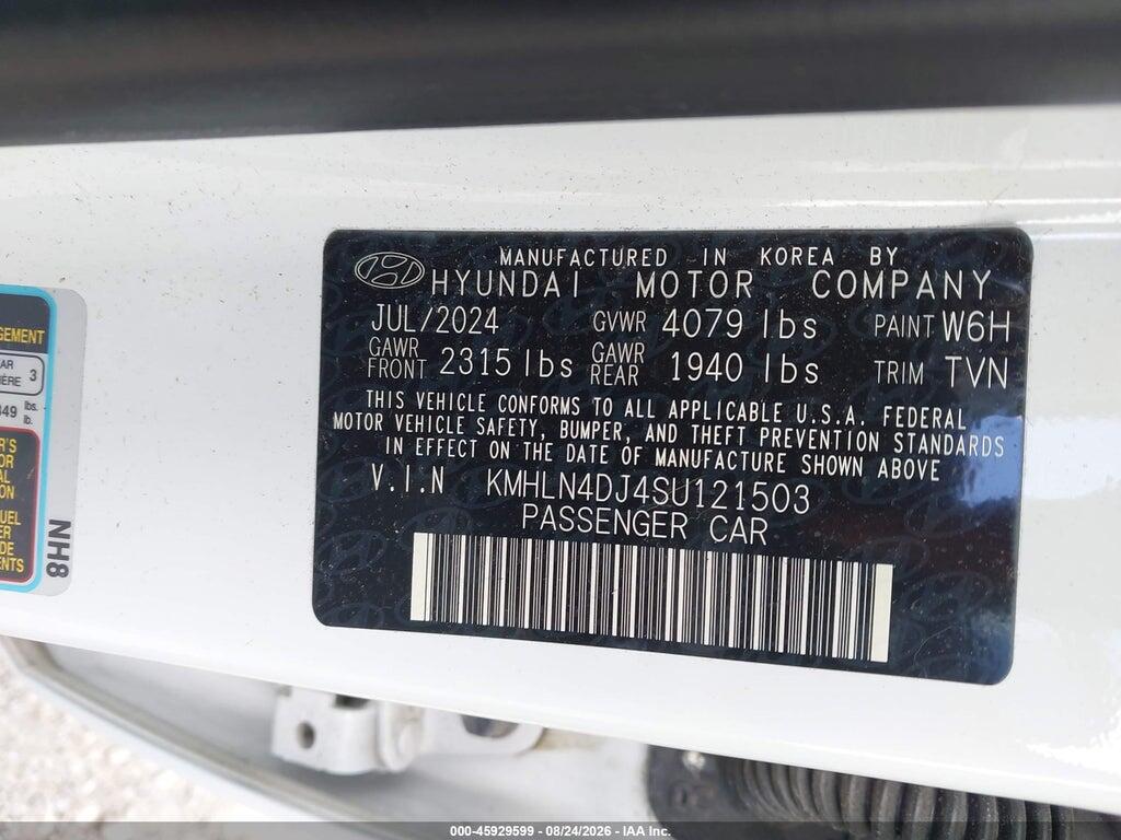 KMHLN4DJ4SU121503 2025 HYUNDAI ELANTRA HYBRID photo no. 9