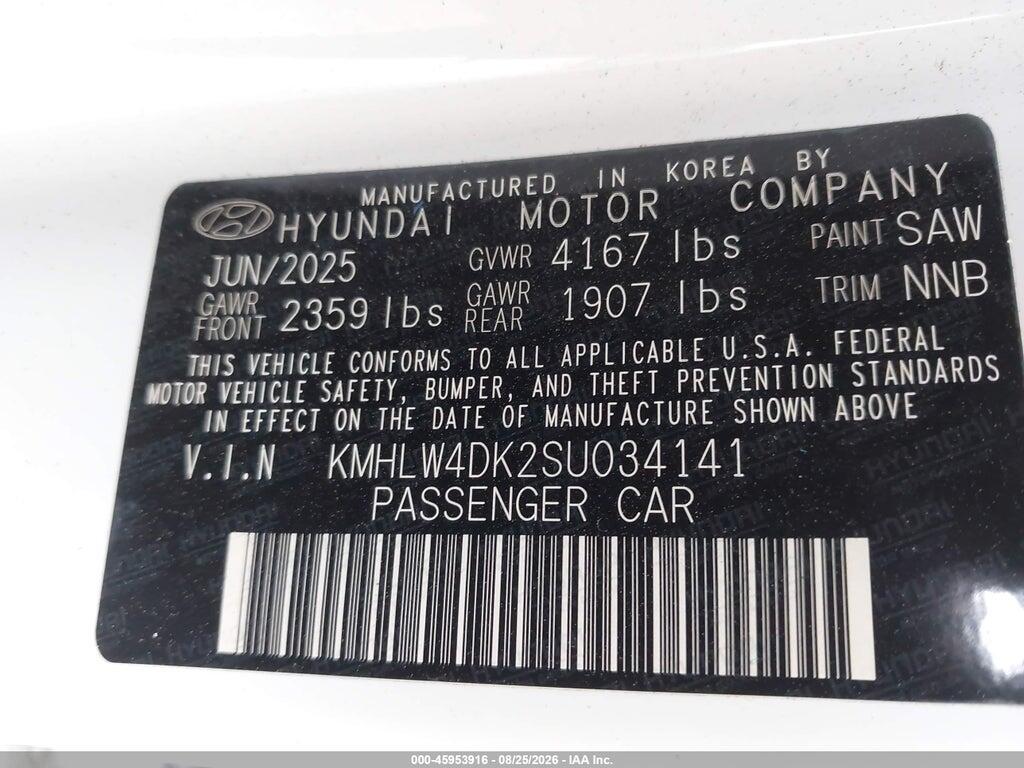 KMHLW4DK2SU034141 2025 HYUNDAI ELANTRA N photo no. 9