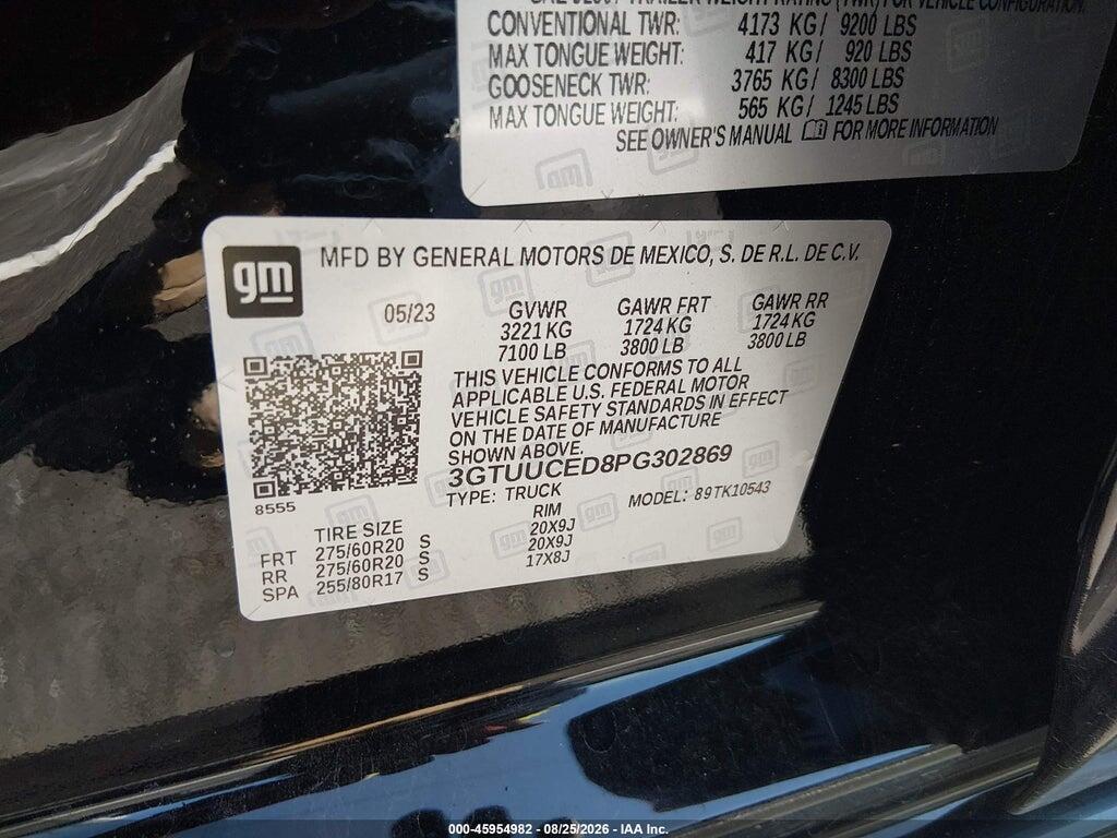 3GTUUCED8PG302869 2023 GMC SIERRA 1500 photo no. 9