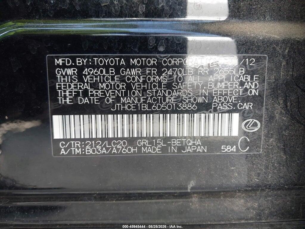 JTHCE1BL6D5013886 2013 LEXUS GS 350 photo no. 9