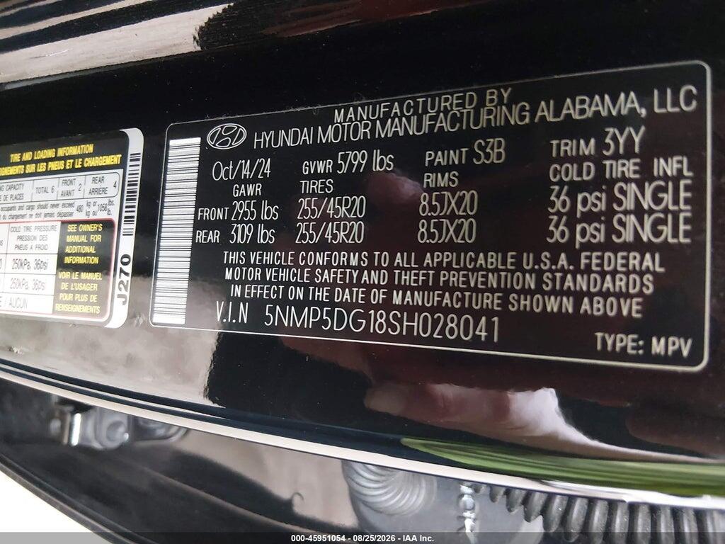5NMP5DG18SH028041 2025 HYUNDAI SANTA FE HYBRID photo no. 9