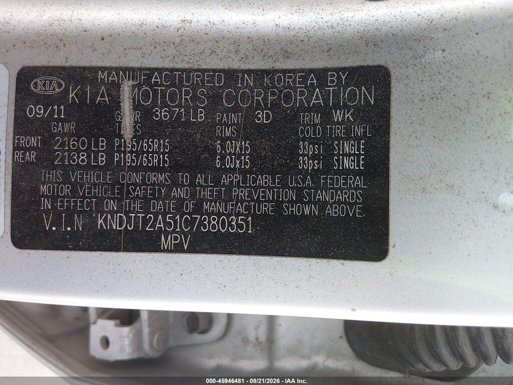 KNDJT2A51C7380351 2012 KIA SOUL photo no. 9