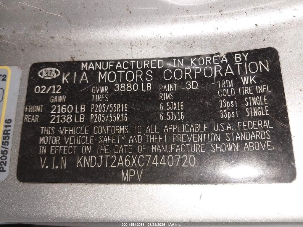KNDJT2A6XC7440720 2012 KIA SOUL photo no. 9