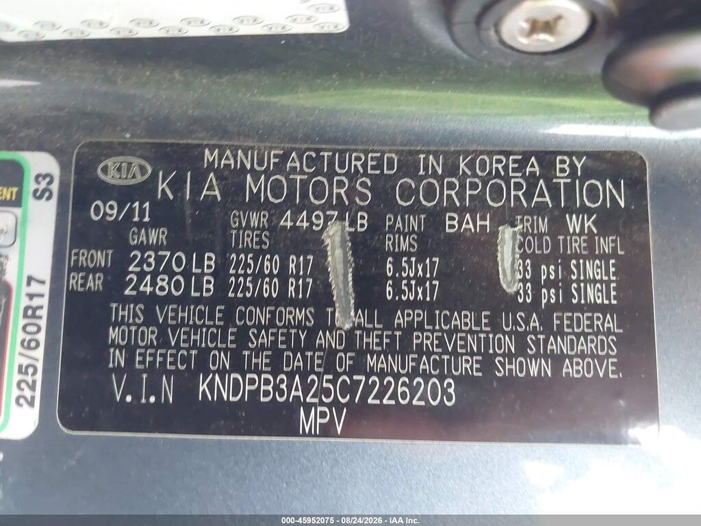 KNDPB3A25C7226203 2012 KIA SPORTAGE photo no. 9