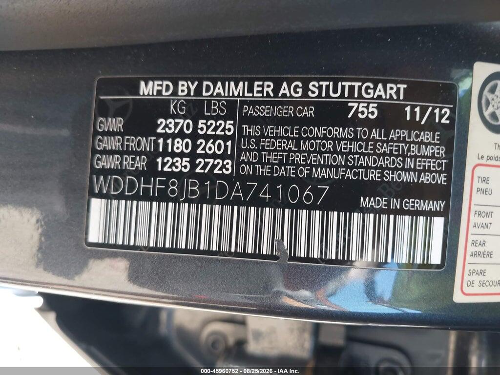 WDDHF8JB1DA741067 2013 MERCEDES-BENZ E 350 photo no. 9