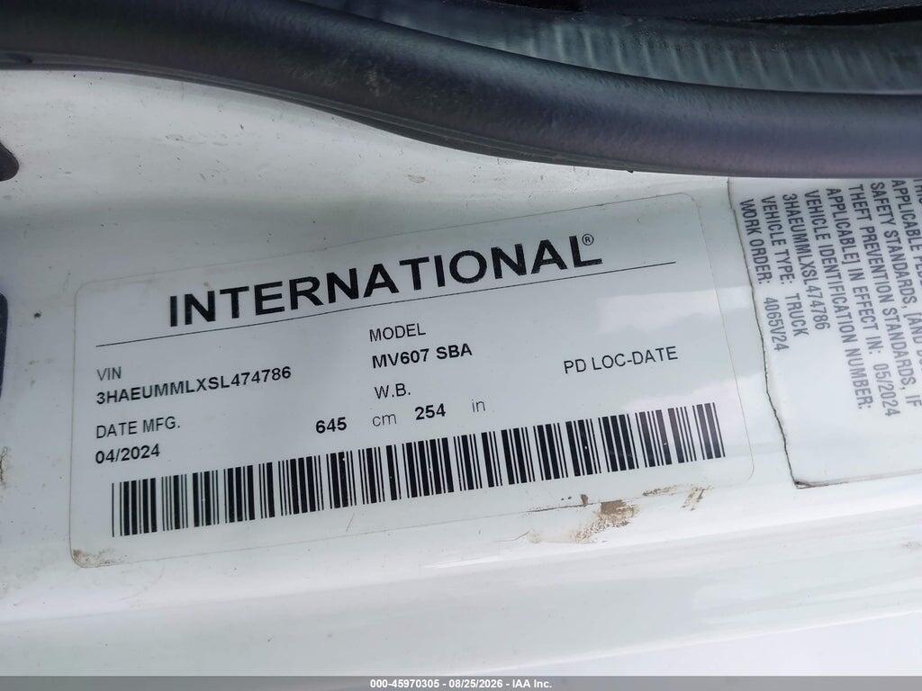 3HAEUMMLXSL474786 2025 INTERNATIONAL MV photo no. 8