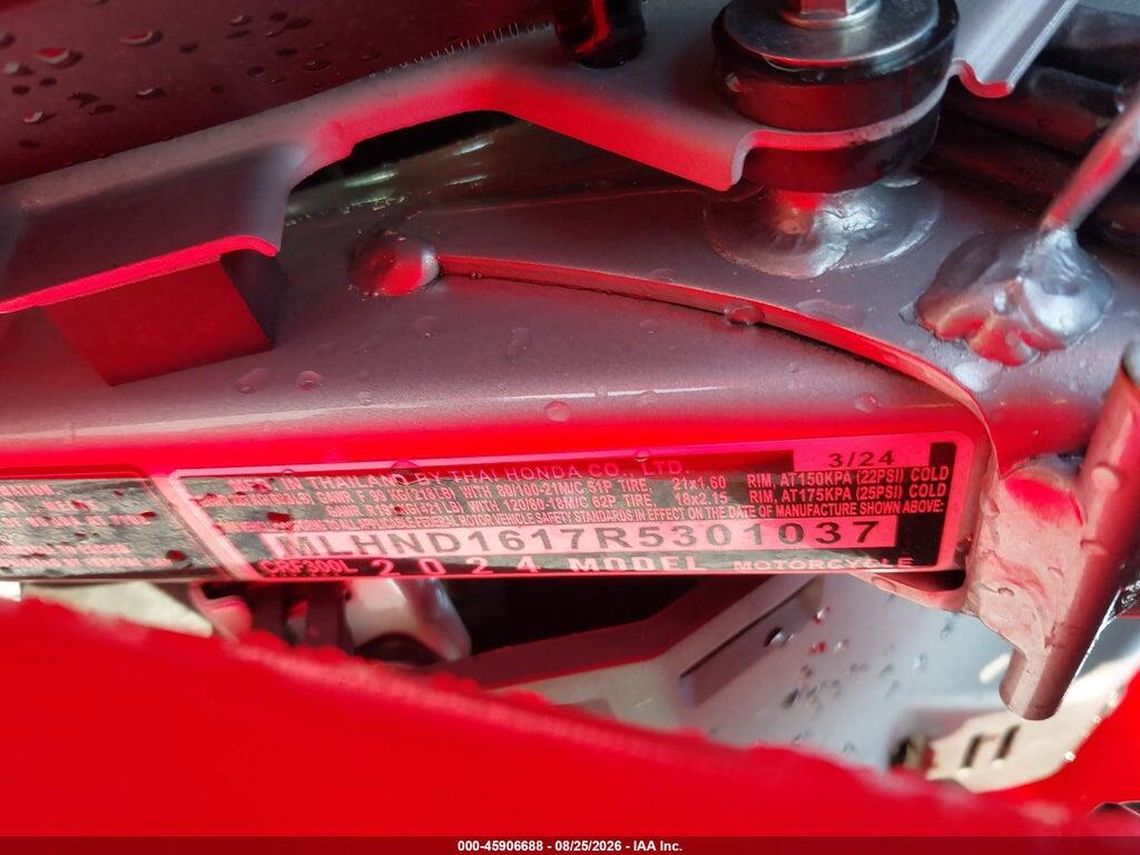 MLHND1617R5301037 2024 HONDA CRF300 photo no. 10