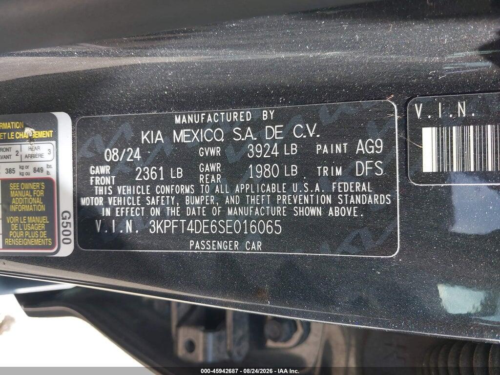 3KPFT4DE6SE016065 2025 KIA K4 photo no. 9