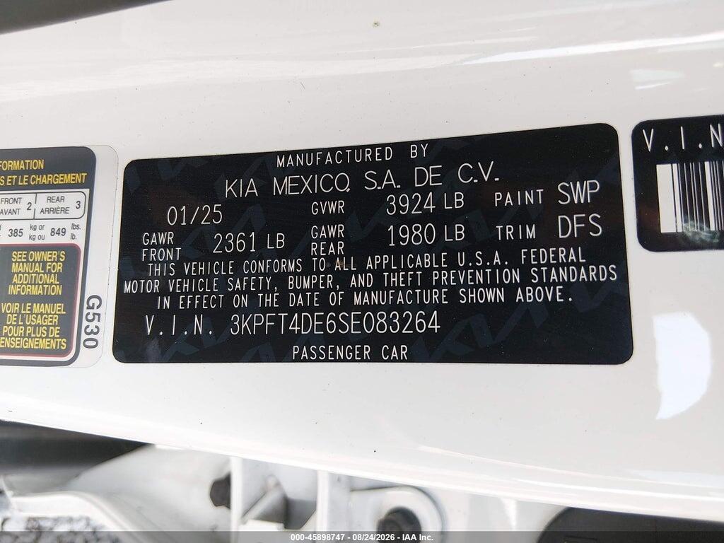 3KPFT4DE6SE083264 2025 KIA K4 photo no. 9