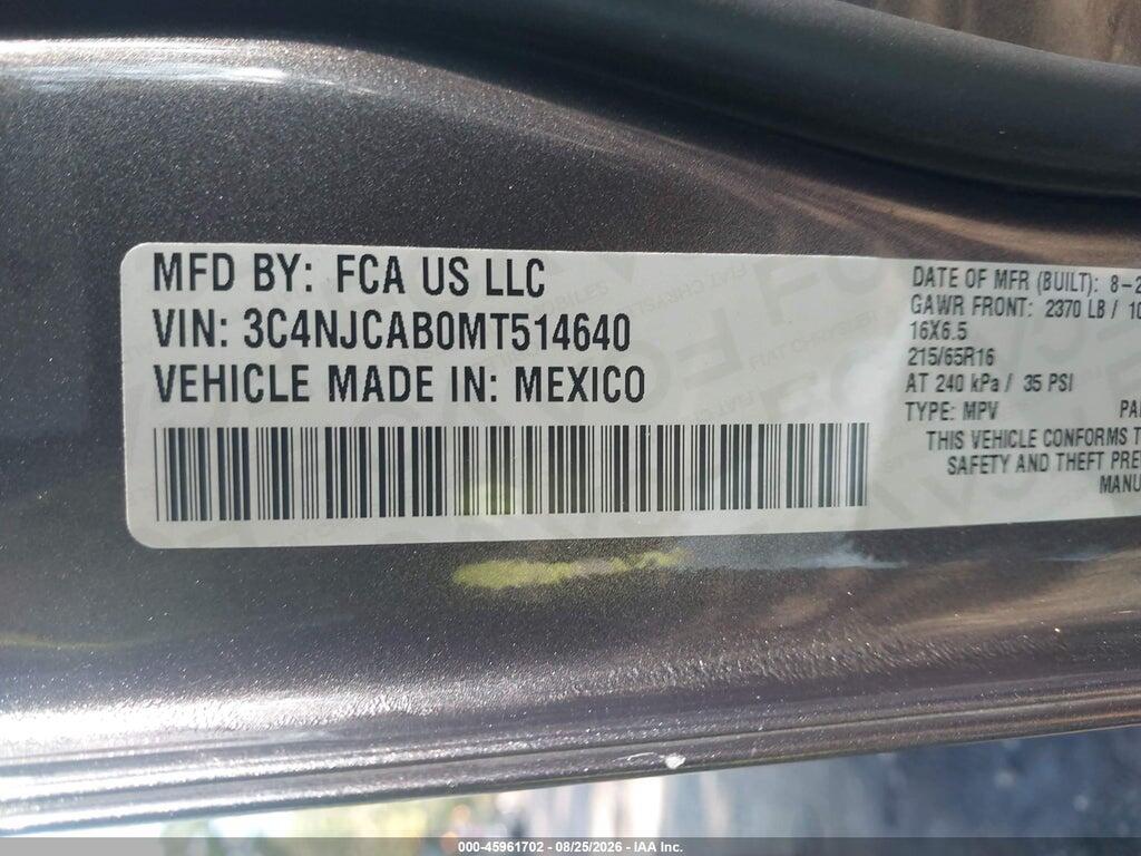 3C4NJCAB0MT514640 2021 JEEP COMPASS photo no. 9