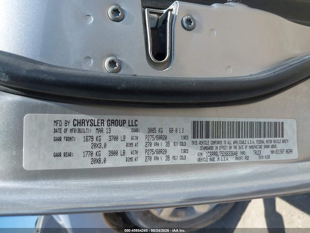 1C6RR6LT5DS633648 2013 RAM 1500 photo no. 9