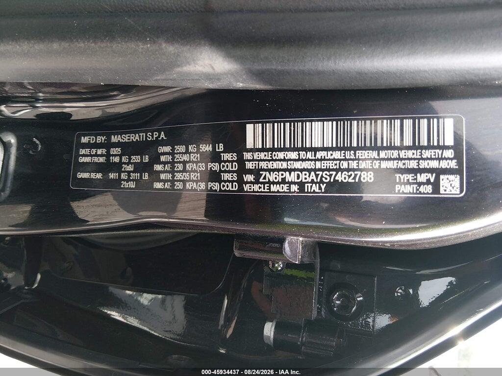 ZN6PMDBA7S7462788 2025 MASERATI GRECALE photo no. 9