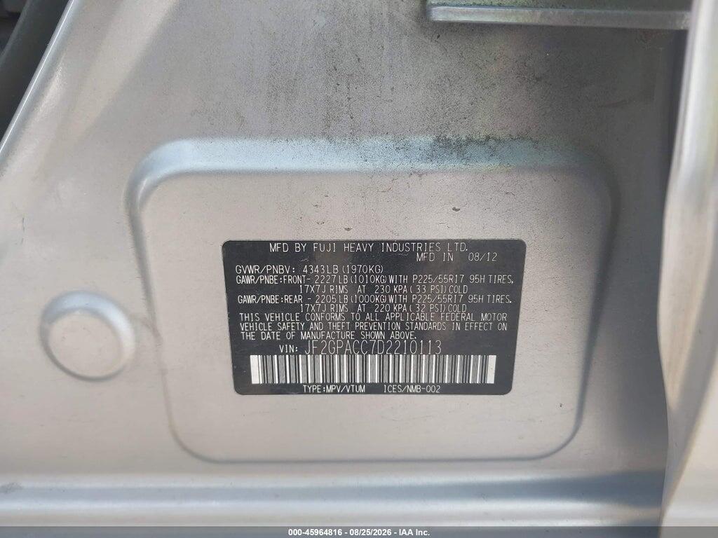 JF2GPACC7D2210113 2013 SUBARU XV CROSSTREK photo no. 9