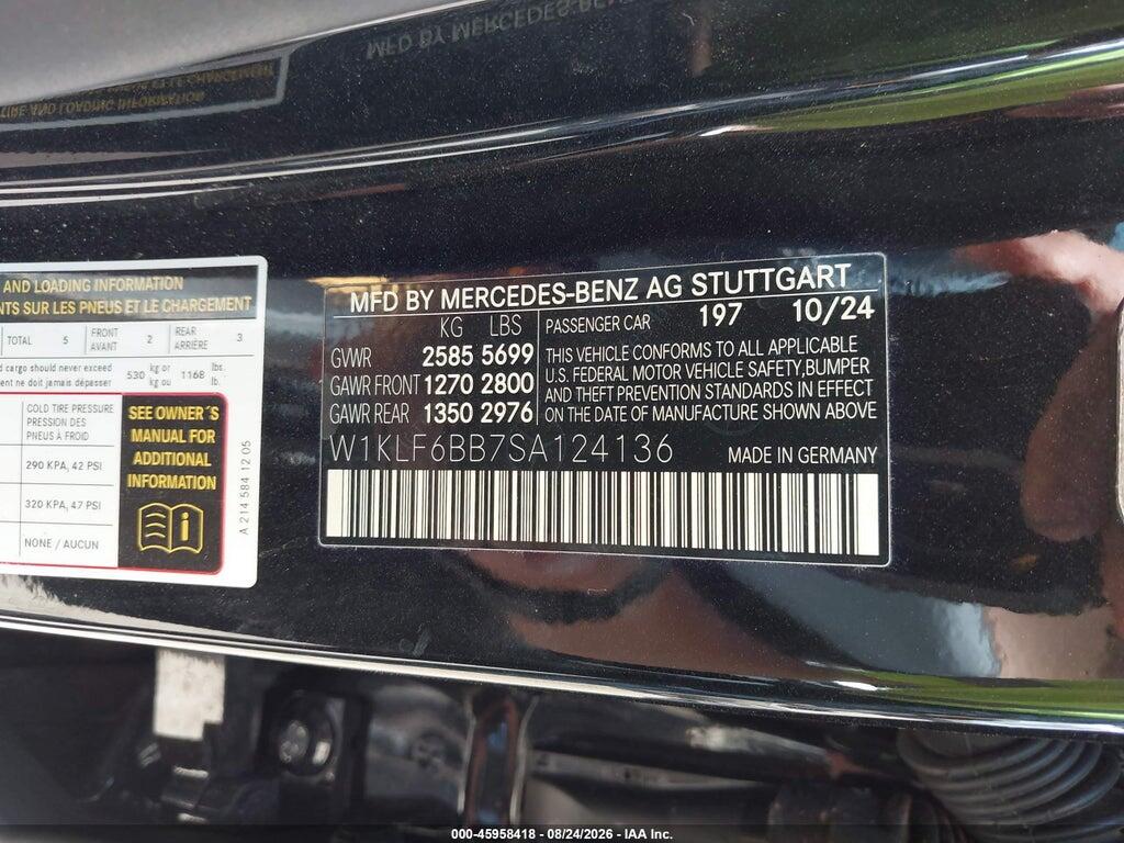 W1KLF6BB7SA124136 2025 MERCEDES-BENZ E 450 photo no. 9