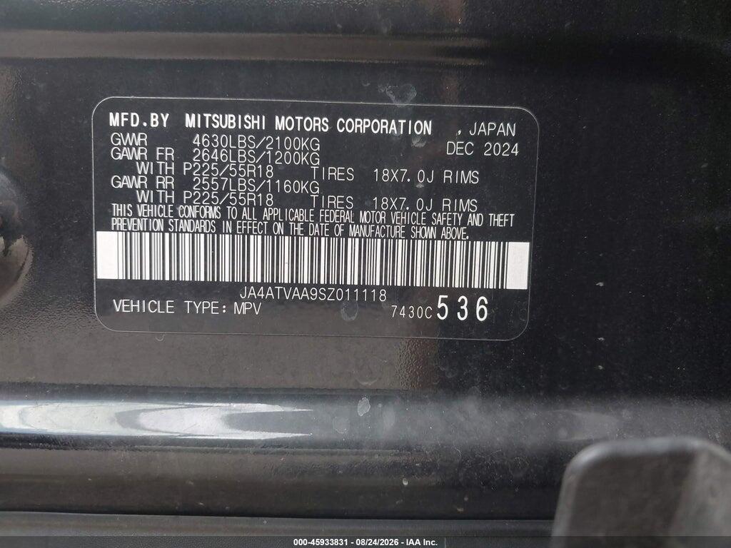 JA4ATVAA9SZ011118 2025 MITSUBISHI ECLIPSE CROSS photo no. 9