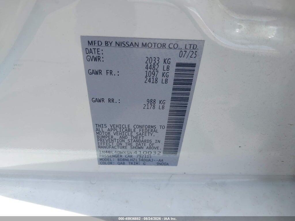 1N4BL4DWXSN410032 2025 NISSAN ALTIMA photo no. 9