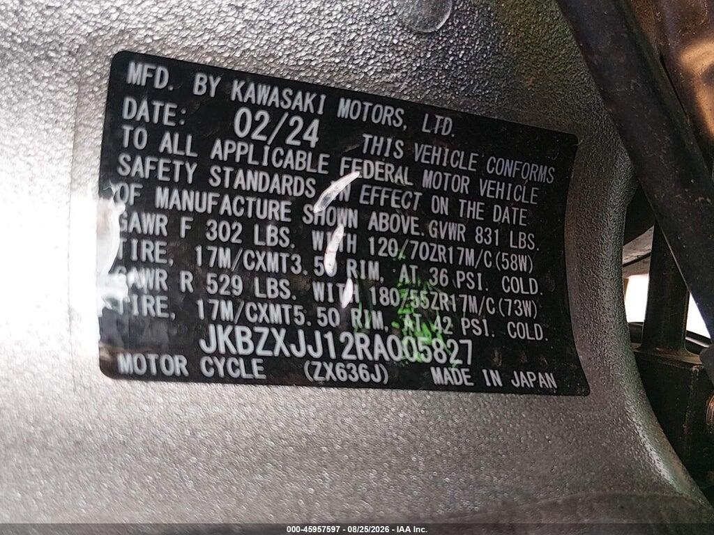 JKBZXJJ12RA005827 2024 KAWASAKI ZX636 photo no. 10