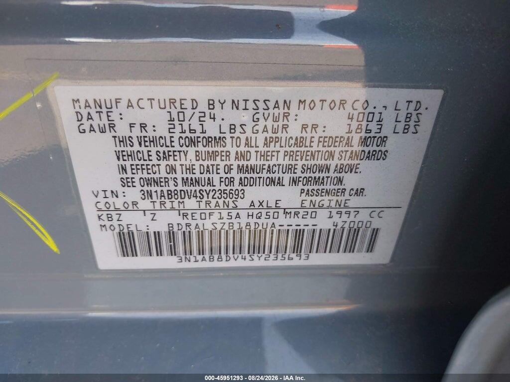 3N1AB8DV4SY235693 2025 NISSAN SENTRA photo no. 9