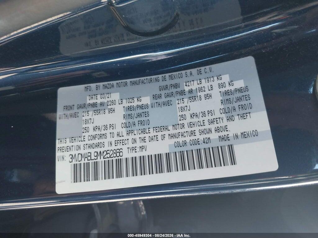 3MVDMABL9MM252866 2021 MAZDA CX-30 photo no. 9