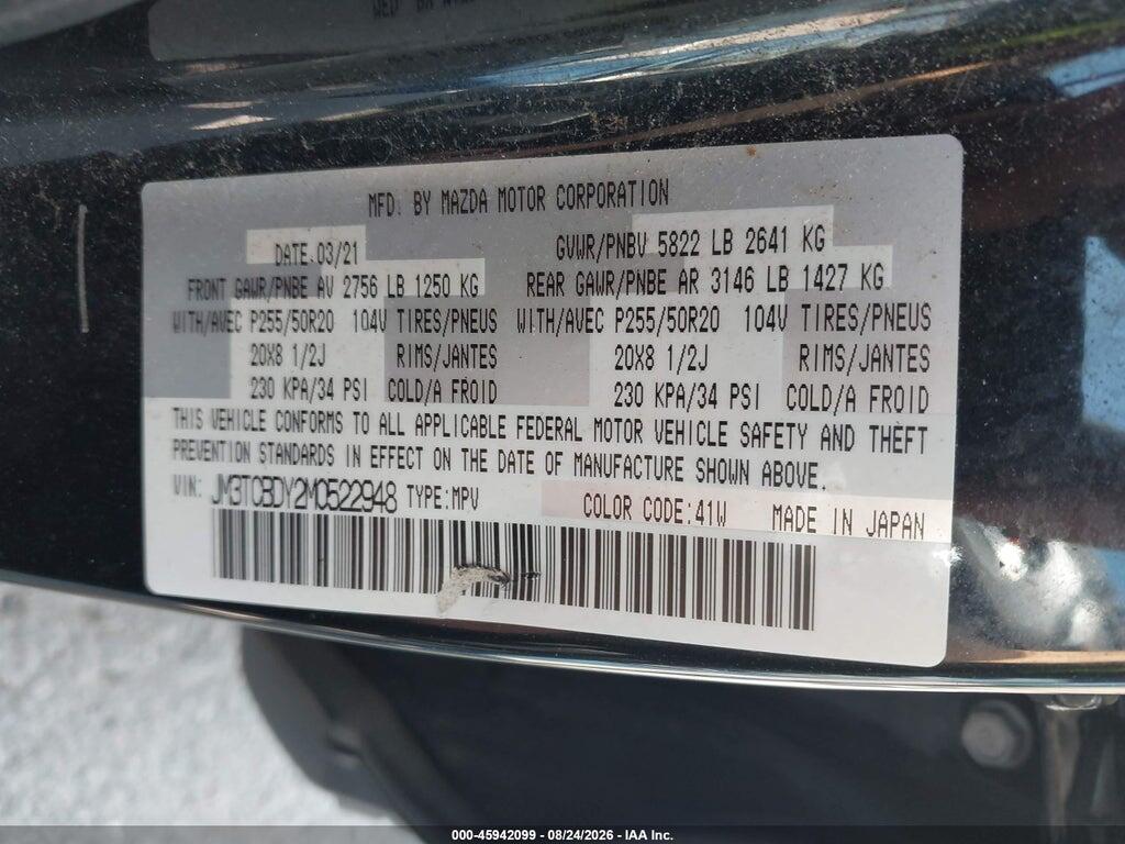 JM3TCBDY2M0522948 2021 MAZDA CX-9 photo no. 9