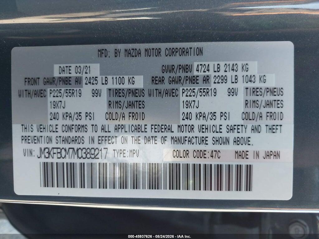 JM3KFBCM7M0389217 2021 MAZDA CX-5 photo no. 9