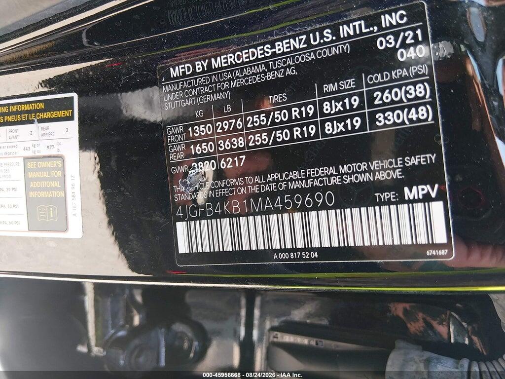 4JGFB4KB1MA459690 2021 MERCEDES-BENZ GLE 350 photo no. 9