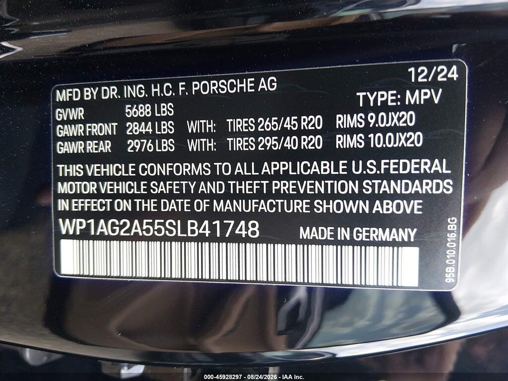 WP1AG2A55SLB41748 2025 PORSCHE MACAN photo no. 9