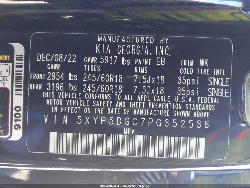 5XYP5DGC7PG352536 2023 KIA TELLURIDE photo no. 9