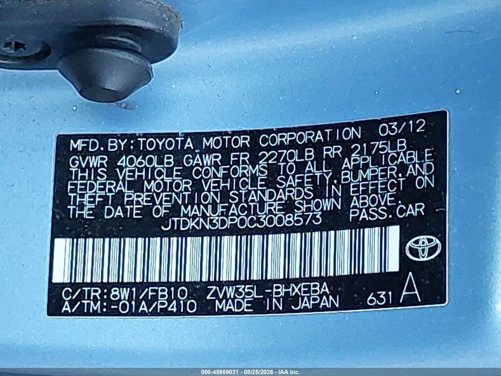 JTDKN3DP0C3008573 2012 TOYOTA PRIUS PLUG-IN photo no. 9