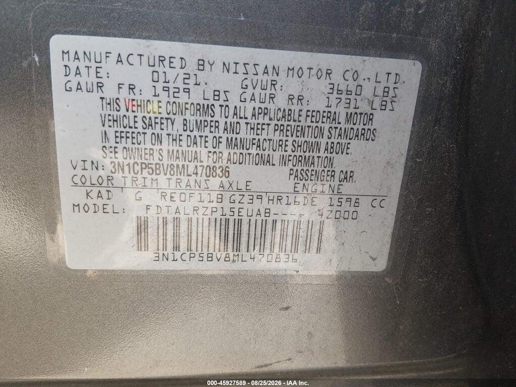 3N1CP5BV8ML470836 2021 NISSAN KICKS photo no. 9