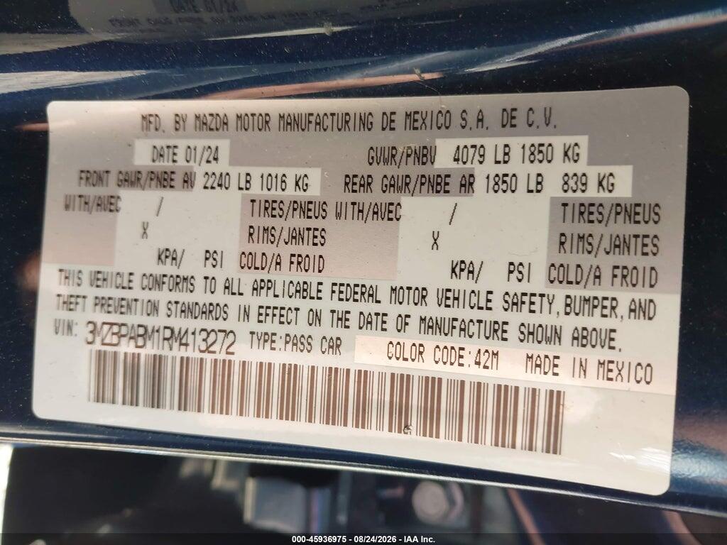 3MZBPABM1RM413272 2024 MAZDA 3 photo no. 9