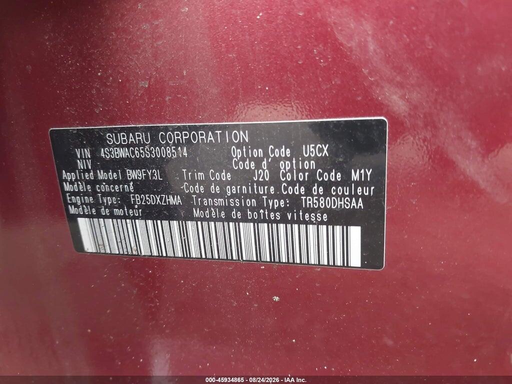 4S3BWAC65S3008514 2025 SUBARU LEGACY photo no. 9