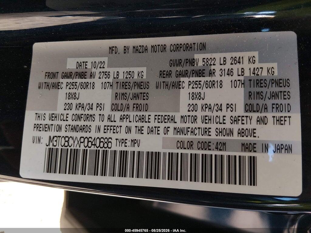 JM3TCBCYXP0640686 2023 MAZDA CX-9 photo no. 9